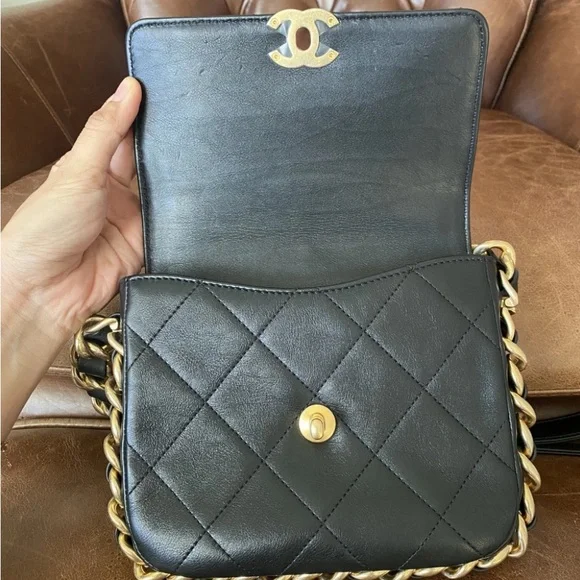 *SOLD* Chanel Framing Chain Flap Bag Quilted Calfskin Small - Picture 9 of 15